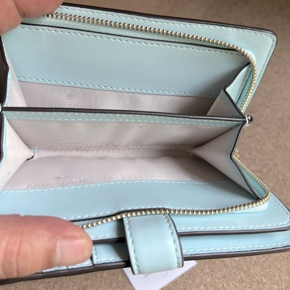 NWT Kate Spade Spade Flower PVC Wallet (Blue Glow) - Picture 8 of 9